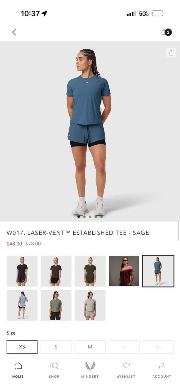 ASRV W017 Laser-Vent Established Tee - Storm